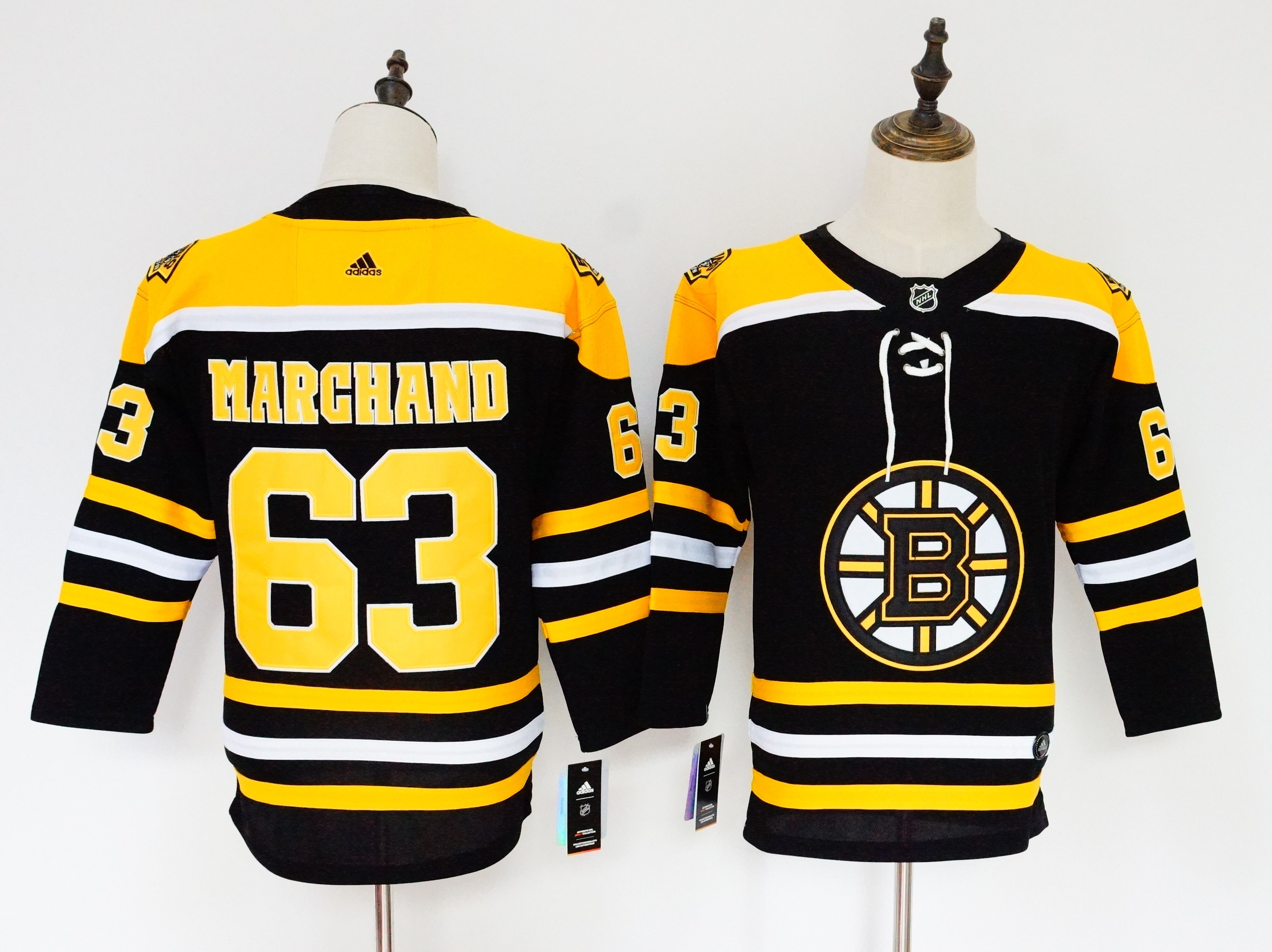 Women Boston Bruins 63 Brad Marchand Black Adidas Hockey Stitched NHL Jerseys